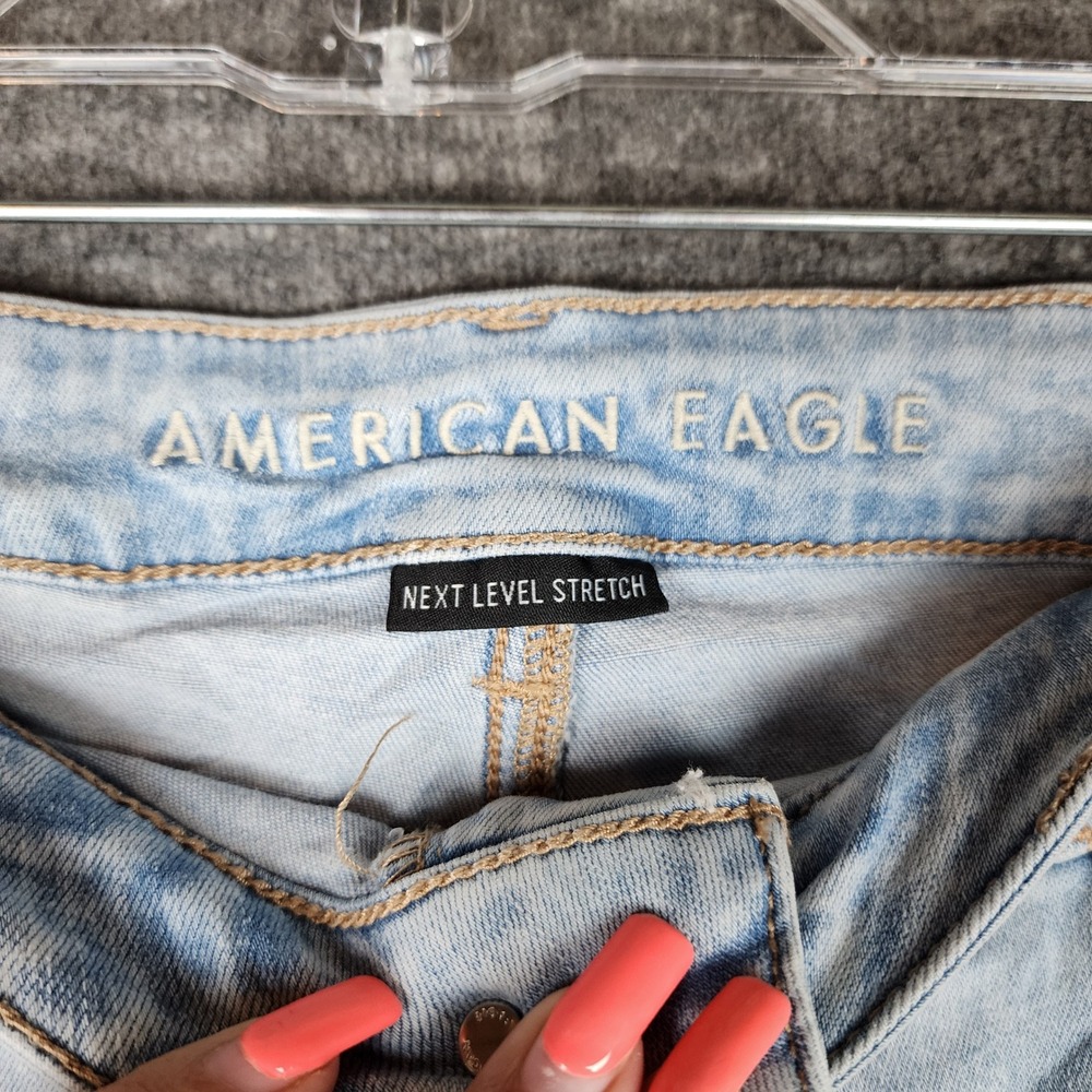 American Eagle Jeans Womens 14 Next Level Stretch Light Wash Skinny High Rise - Picture 8 of 9